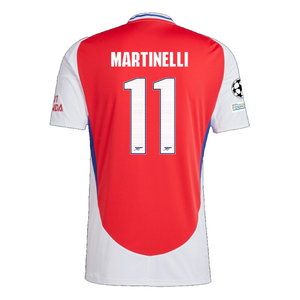 adidas Arsenal Gabriel Martinelli Home Jersey w/ Champions League Patches 24/25 (Better Scarlet/White)