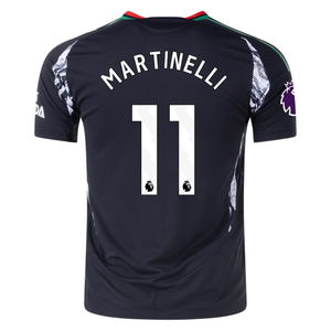 adidas Arsenal Authentic Gabriel Martinelli Away Jersey w/ EPL Patch 24/25 (Black)