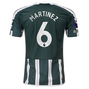 adidas Manchester United Lisandro Martinez Away Jersey w/ EPL + No Room For Racism Patches 23/24 (Green Night/Core White)