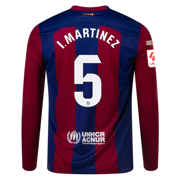 Nike Barcelona I igo Mart nez Home Long Sleeve Jersey 23 24 w La