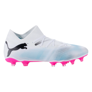 Puma Future 7 Match FG/AG Soccer Cleats (Puma White/Poison Pink)