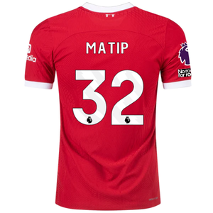 Nike Liverpool Authentic Joel Matip Vaporknit Match Home Jersey w/ EPL + No Room For Racism 23/24 (Red/White)