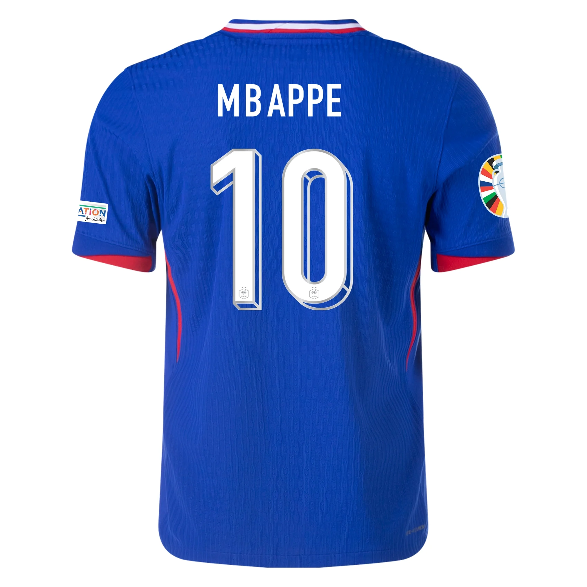Nike Mens France Authentic Kylian Mbappe Match Home Jersey w/ Euro