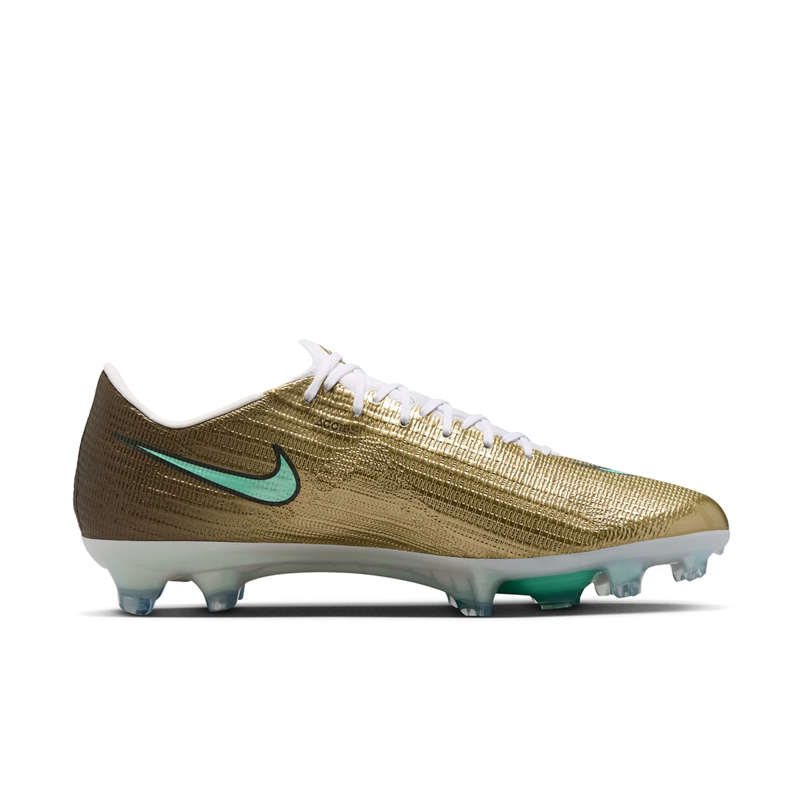 Nike Zoom Superfly 11 Elite KM FG Soccer Cleats (Metallic Gold/Green Glow)