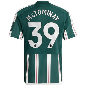 adidas Youth Manchester United Scott McTominay Away Jersey 23/24 (Green Night/Core White/Active Maroon)