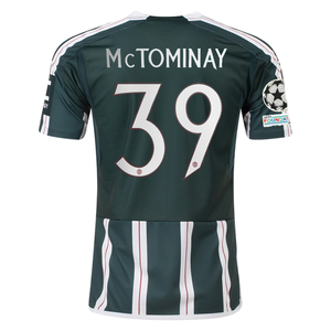 adidas Manchester United Scott McTominay Away Jersey w/ Champions League Patches 23/24 (Green Night/Core White)