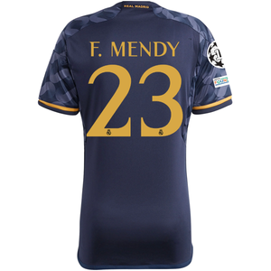 adidas Real Madrid Mendy Away Jersey w/ Champions League + Club World Cup Patch 23/24 (Legend Ink/Preloved Yellow)