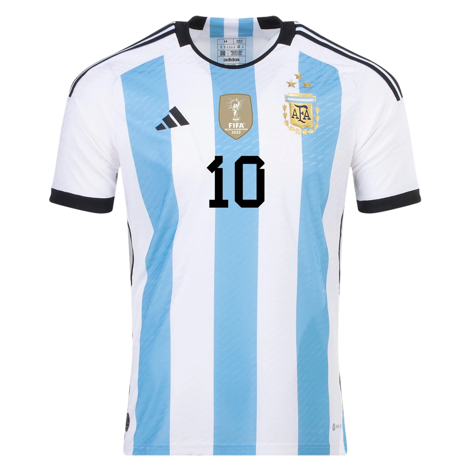 adidas Argentina Authentic Lionel Messi Home Jersey w/ World Cup Champ ...