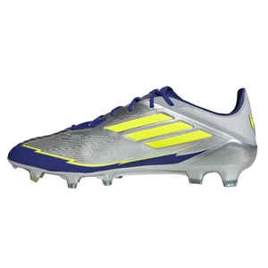 adidas F50 Messi Elite FG Soccer Cleats (Silver Metallic/Lucid Blue)