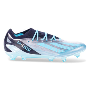 adidas X Crazyfast Messi.1 Firm Ground Soccer Cleats (Silver Metallic/Bliss Blue)