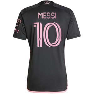adidas Inter Miami Lionel Messi Royal Caribbean Away Jersey w/ MLS + Apple TV Patches 23/24 (Black/Bliss Pink)