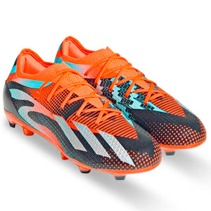 adidas Jr. X Speedportal Messi.1 Firm Ground Soccer Cleats (Team Solar Orange/Metallic Silver)