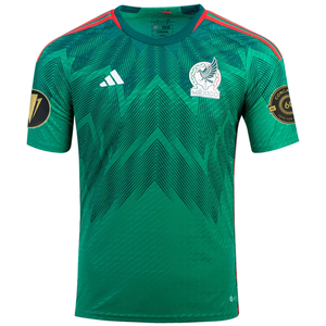 adidas Mexico Authentic Home Jersey w/ Gold Cup Patches 22/23 (Vivid Green)