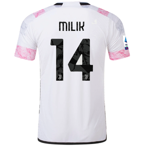 adidas Juventus Authentic Milik Away Jersey w/ Serie A Patch 23/24 (White)