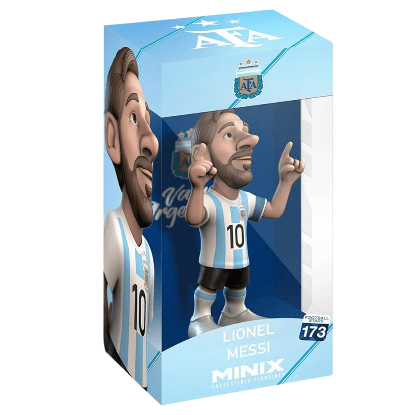 MINIX Messi Argentina Pointing to the Sky Figure (White/Blue) | SoccerWearhouse