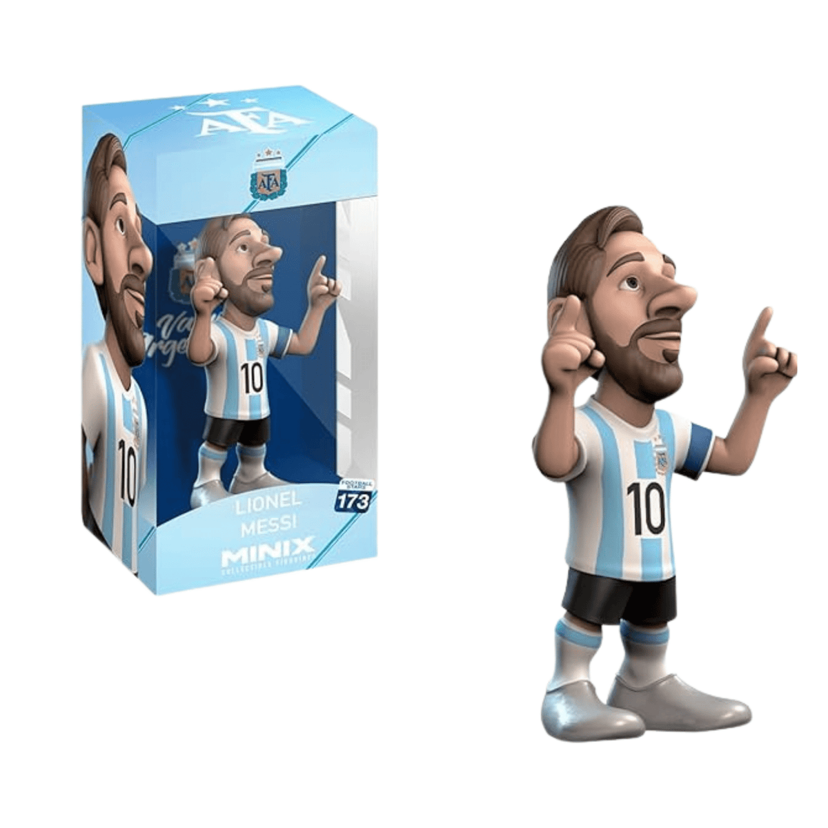 MINIX Messi Argentina Pointing to the Sky Figure (White/Blue) | SoccerWearhouse