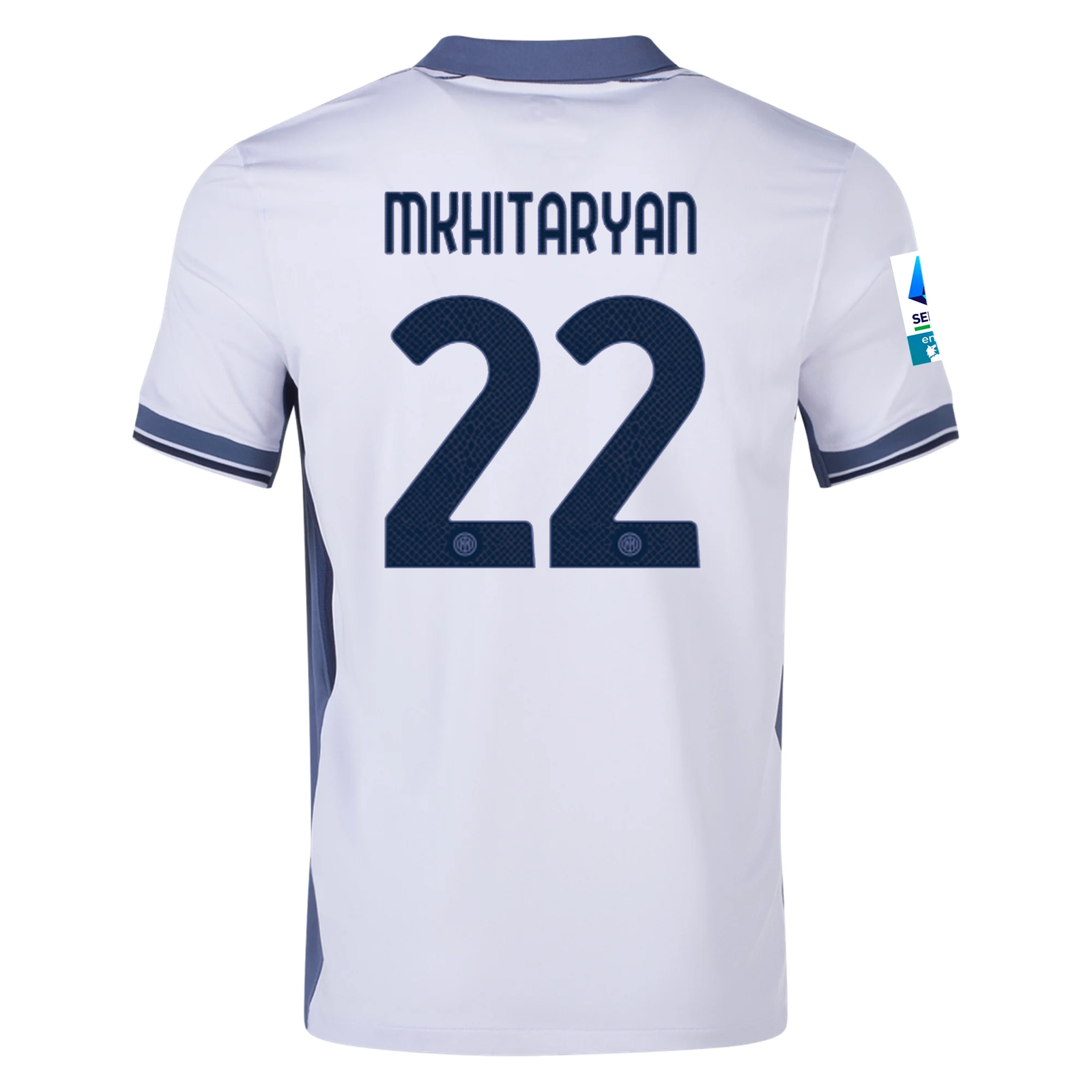 Nike Inter Milan Henrikh Mkhitaryan Away Jersey w/ Serie A + Scudetto Patch 24/25 (Summit White/Iris Whisper)