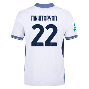 Nike Inter Milan Authentic Henrikh Mkhitaryan Away Jersey w/ Serie A + Scudetto Patch 24/25 (White/Silver)