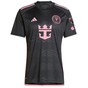 adidas Inter Miami Sergio Busquets Royal Caribbean Away Jersey w/ MLS + Apple TV Patches 23/24 (Black/Bliss Pink)