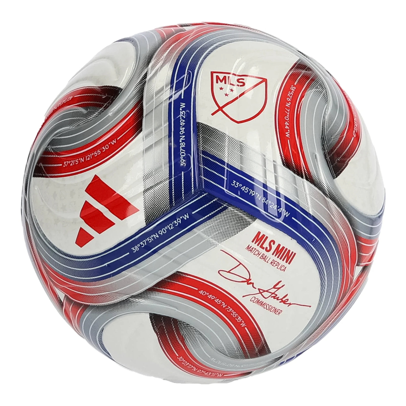 adidas MLS 2026 Mini Ball (White/Red/Blue)