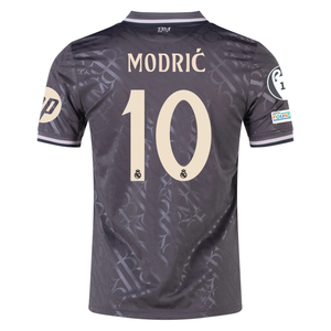 adidas Real Madrid Luka Modric Third Jersey w/ Champions League Patches + HP Sponsor 24/25 (Charcoal)