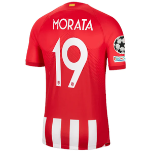 Nike Atletico Madrid Alvaro Morata Home Jersey w/ Champions League Patches 23/24 (Sport Red/Global Red)