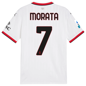 Puma AC Milan Alvaro Morata Away Jersey w/ Serie A Patch 24/25 (Puma White)