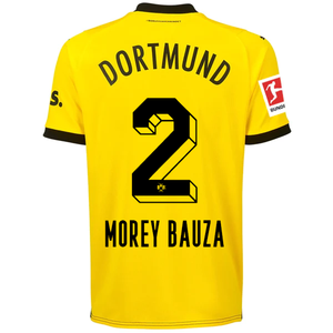 Puma Borussia Dortmund Morey Bauza Home Jersey w/ Bundesliga Patch 23/24 (Cyber Yellow/Puma Black)