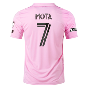 adidas Inter Miami Jean Mota Home Jersey 23/24 w/ MLS + Leagues Cup Patch + Match Details (True Pink/Black)