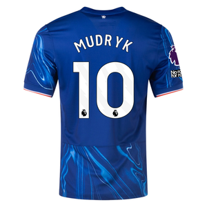 Nike Chelsea Mykhailo Mudryk Home Jersey w/ EPL + No Room For Racism Patches 24/25 (Rush Blue/Team Orange)