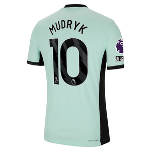 Nike Chelsea Authentic Mudryk Match Vaporknit Third Jersey w/ EPL + No Room For Racism Patches 23/24 (Mint Foam/Black)