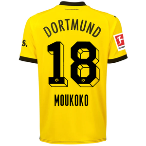 Puma Borussia Dortmund Muokoko Home Jersey w/ Bundesliga Patch 23/24 (Cyber Yellow/Puma Black)