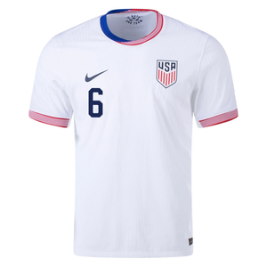 Nike Mens United States Authentic Yunus Musah Match Home Jersey 24/25 (White/Obsidian)