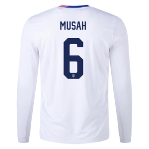 Nike United States Yunus Musah Long Sleeve Home Jersey 24/25 (White)