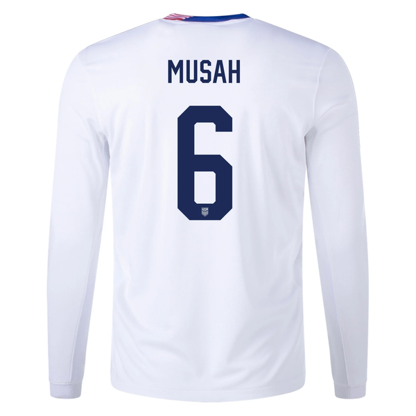 Nike United States Yunus Musah Long Sleeve Home Jersey 24/25 (White) - Soccer Wearhouse