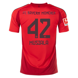 adidas Bayern Munich Jamal Musiala Home Jersey w/ Bundesliga Patch 24/25 (Red/Black)