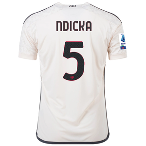 adidas A.S Roma Evan Ndicka Away Jersey w/ Serie A Patch 23/24 (Beige)