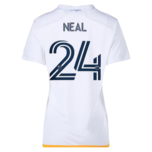 adidas Womens LA Galaxy Jalen Neal Home Jersey 24/25 (White/Yellow/Navy)