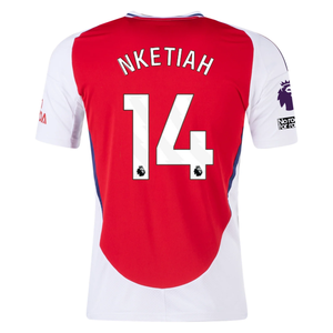 adidas Arsenal Eddie Nketiah Home Jersey w/ EPL + No Room For Racism Patches 24/25 (Better Scarlet/White)