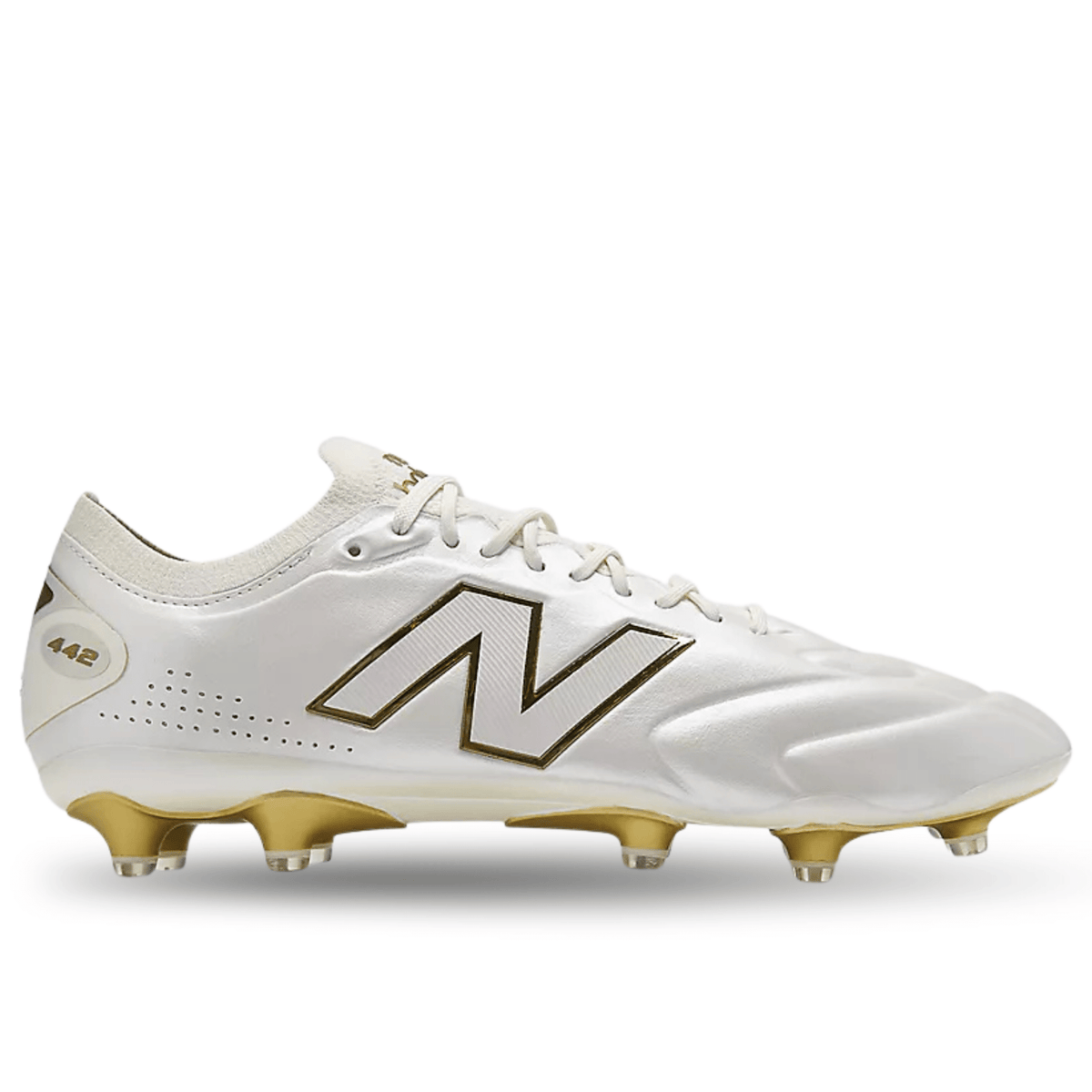 New Balance 442 Elite Knit FG V3 First Edition Soccer Cleats (White/Brown) | SoccerWearhouse