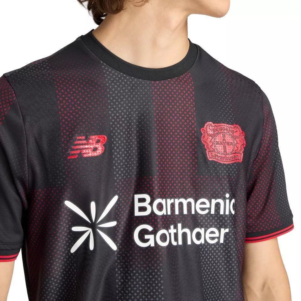 New Balance Men's Bayer Leverkusen 25/26 Authentic Elite Home Jersey (Black/Red) | SoccerWearhouse