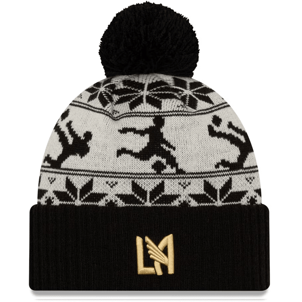 New Era LAFC Ugly Sweater Knit Beanie (White/Black) | SoccerWearhouse