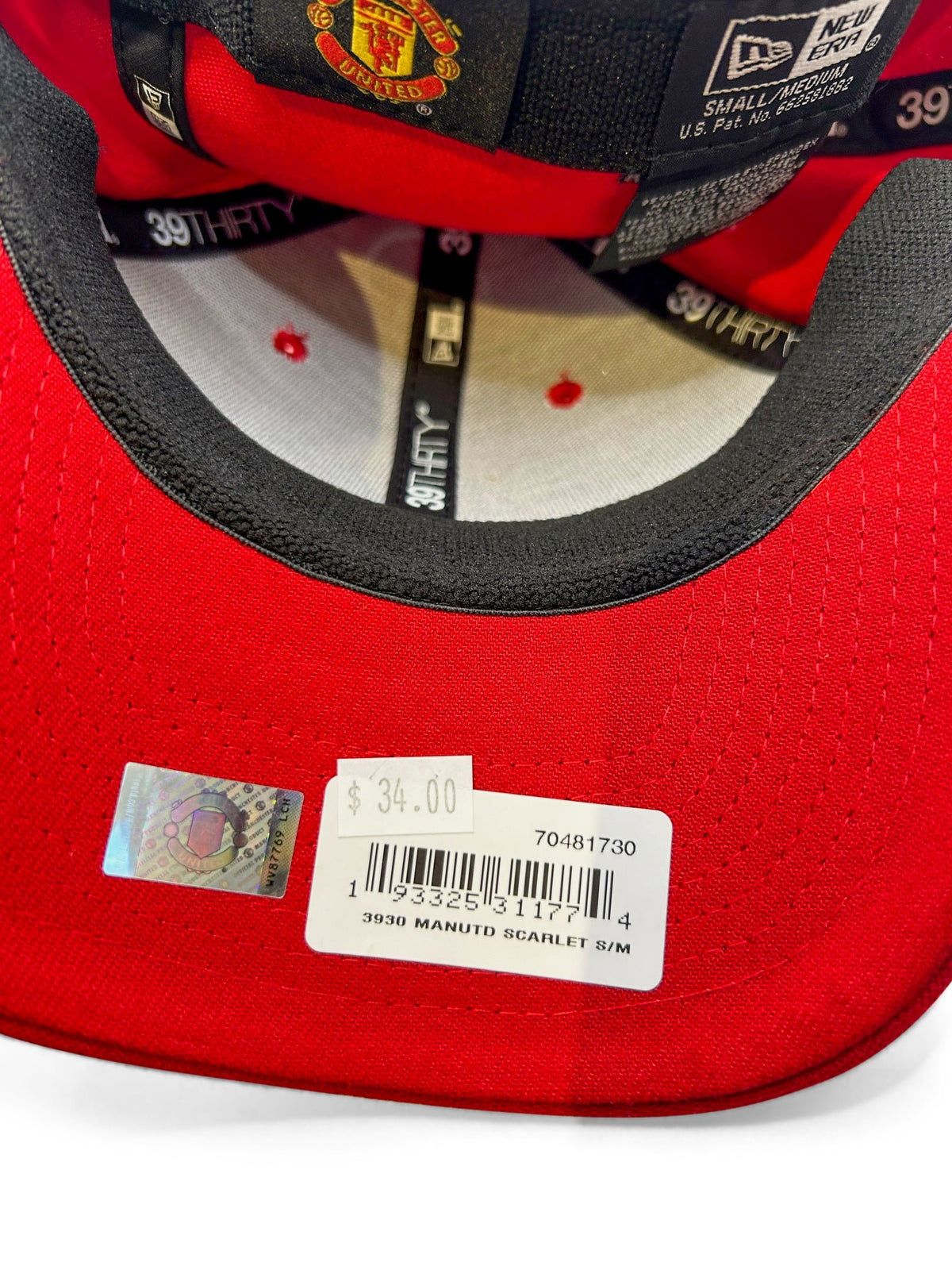 New Era Manchester United 39Thirty Hat (Red) | SoccerWearhouse