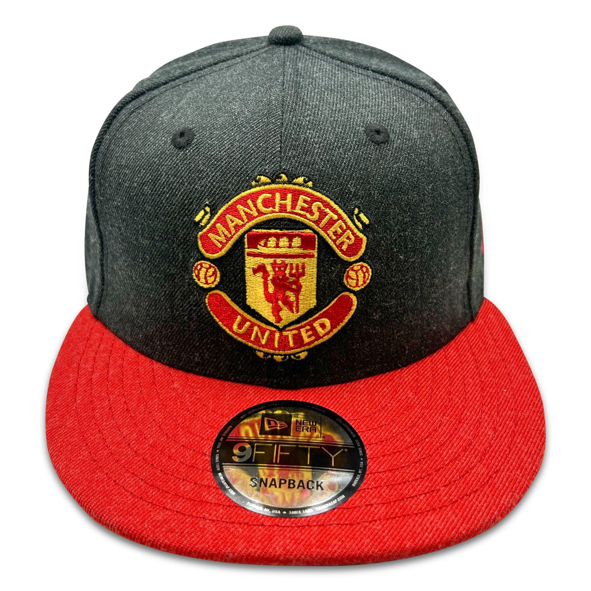 New Era Manchester United 9Fifty Snapback Hat (Heather Grey/Black) | SoccerWearhouse
