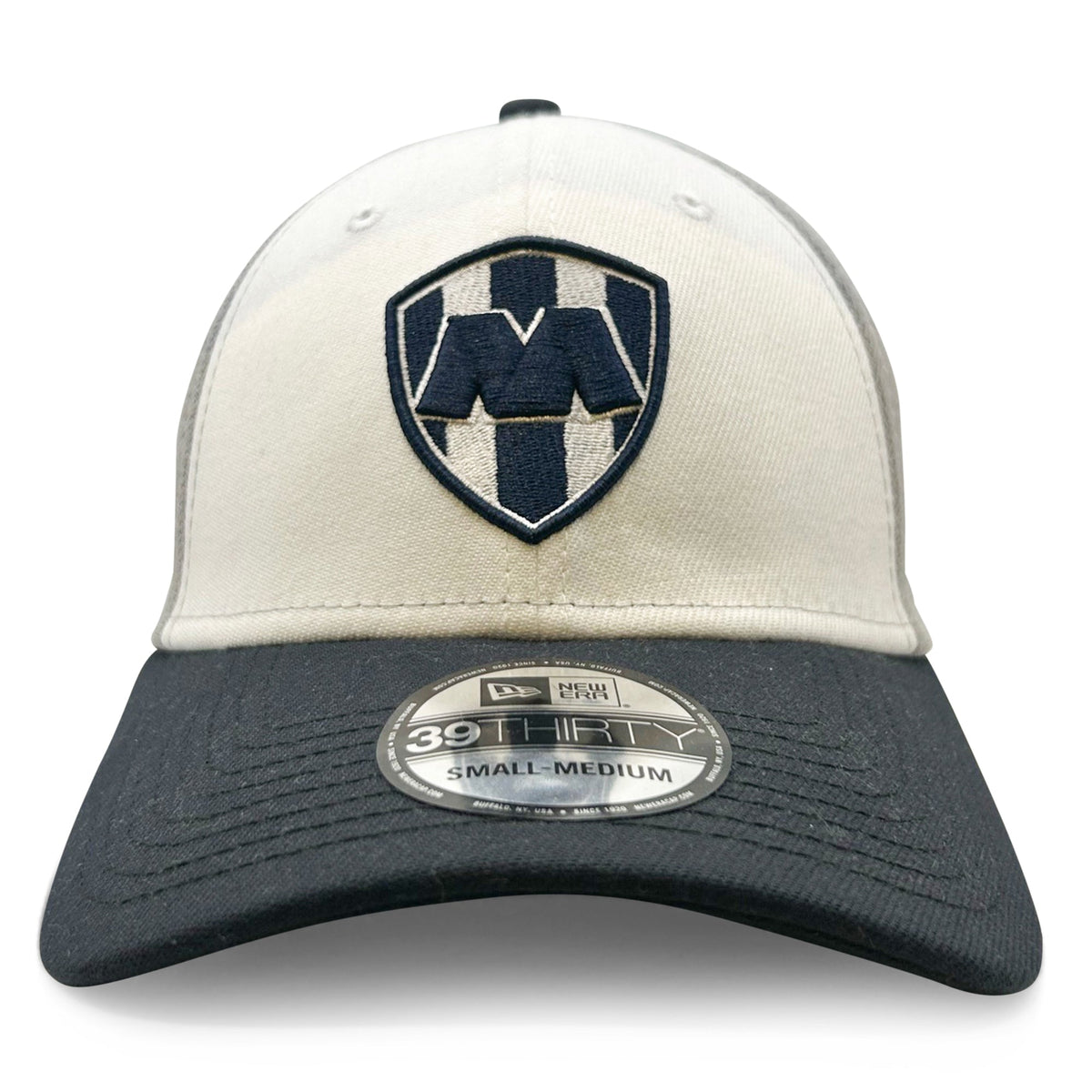 New Era Monterrey 39Thirty Hat (White/Navy/Grey) | SoccerWearhouse