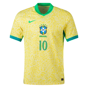 Nike Mens Brazil Neymar Jr. Home Jersey 24/25 (Dynamic Yellow/Lemon Chiffon/Green Spark)