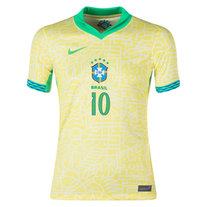 Nike Youth Brazil Neymar Jr. Home Jersey 24/25 (Dynamic Yellow/Lemon Chiffon/Green Spark)