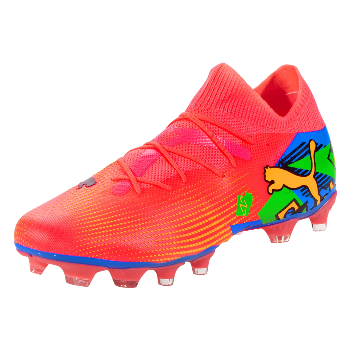 Puma Future 7 Match NJR FG/AG Soccer Cleats (Sunset Glow/Puma Black) - Soccer Wearhouse