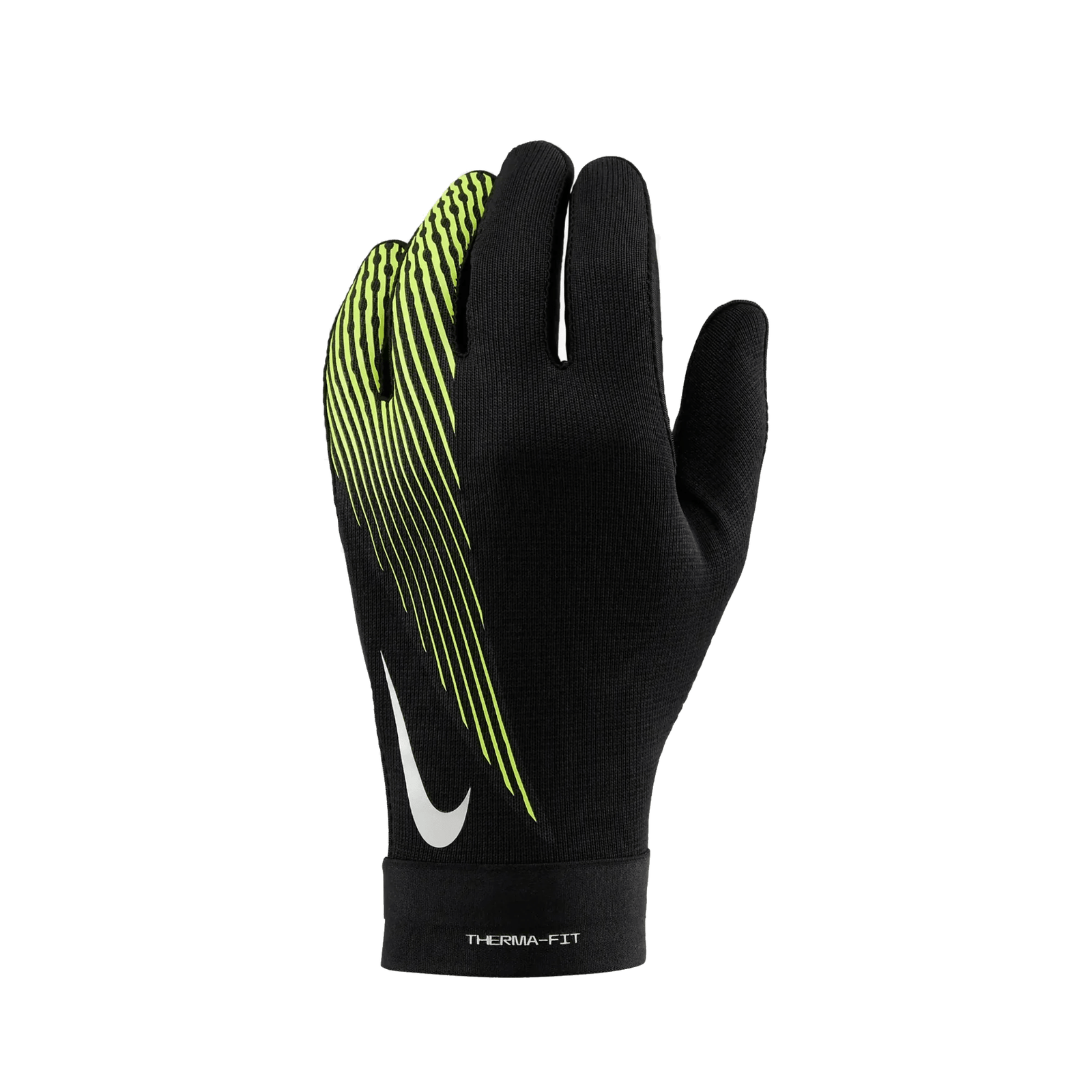 Nike Academy Therma - FIT Field Player Gloves (Black/Volt) | SoccerWearhouse