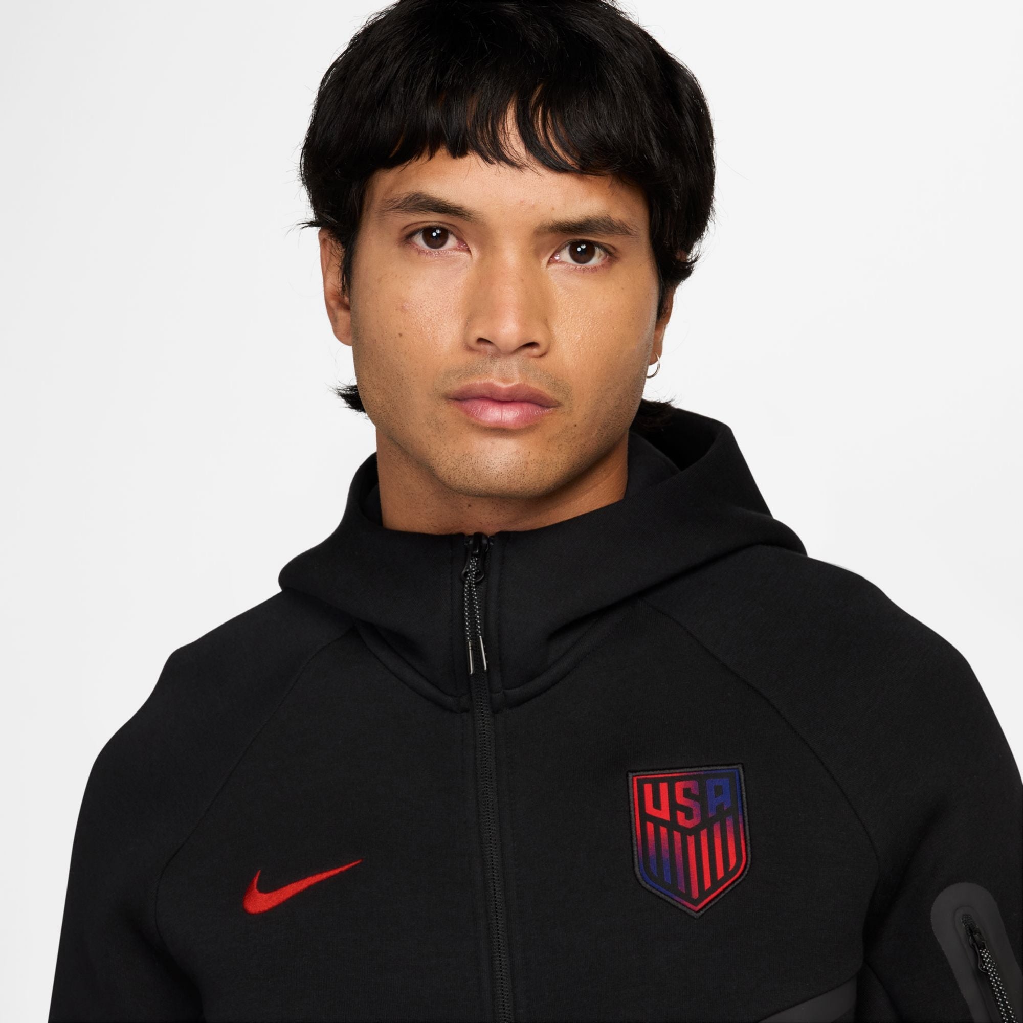 Nike Adult USMNT United States 2026 Tech Fleece Full Zip Hoodie (Black
